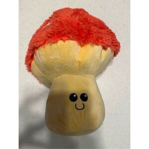 Goofa Yellow Red Smiling Spotted Cap Mushroom Plush Doll Stuffed Toy 12"